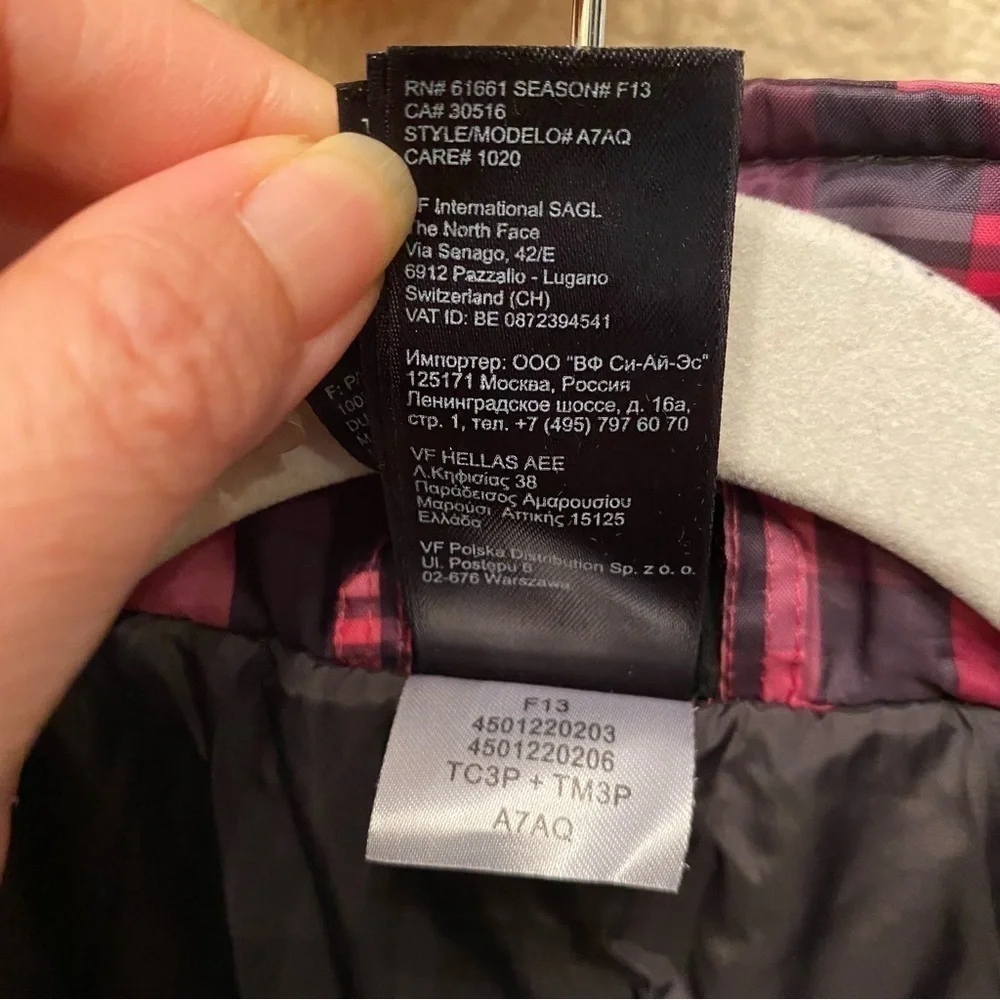 THE NORTH FACE Girls Pink Plaid Lightweight Zipped Jacket Size L(14/16)